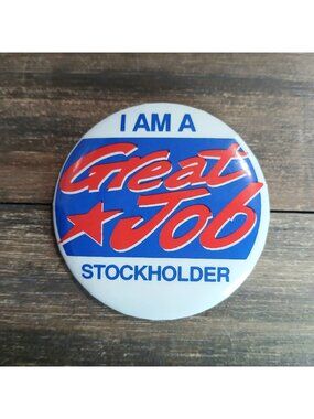 Great Job Stockholder Pin Award I Am Vintage Lapel Bag Gear